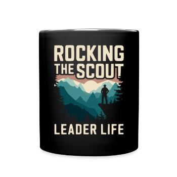Scout Leader Scouting Campfire Camping Tent - Full Colour Mug - black - Front