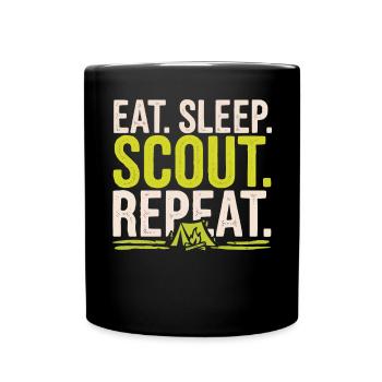 Chef scout Tente de camping autour d’un feu de camp - Mug uni - noir - Devant
