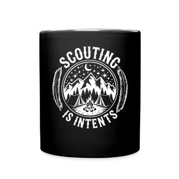 Chef scout Tente de camping autour d’un feu de camp - Mug uni - noir - Devant