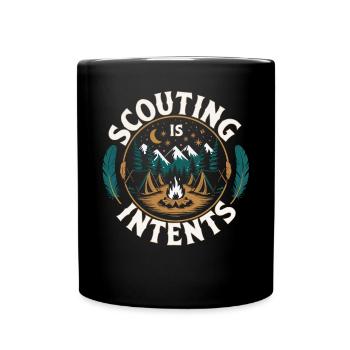 Chef scout Tente de camping autour d’un feu de camp - Mug uni - noir - Devant