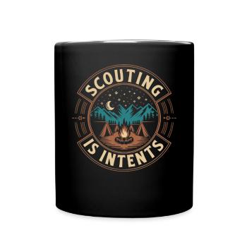 Chef scout Tente de camping autour d’un feu de camp - Mug uni - noir - Devant