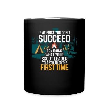 Chef scout Tente de camping autour d’un feu de camp - Mug uni - noir - Devant