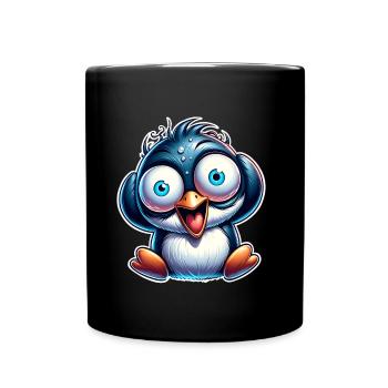 Pinguin Crazy - Tasse einfarbig - Schwarz - Vorne