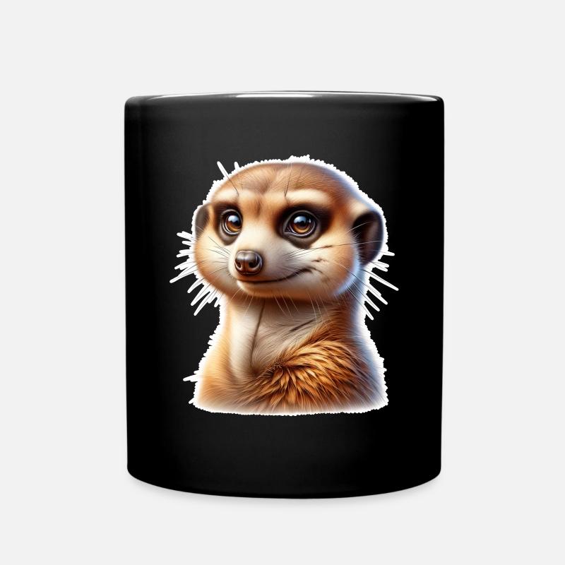 Erdmännchen - Tasse einfarbig - Schwarz