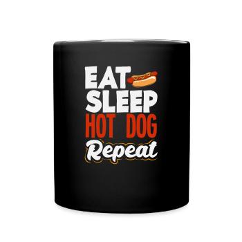 Eat Sleep Hot Dog Repeat Fun - Full Colour Mug - black - Front