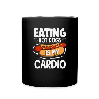 Hot Dog Love : la nourriture est mon plaisir cardio - Mug uni - noir - Devant