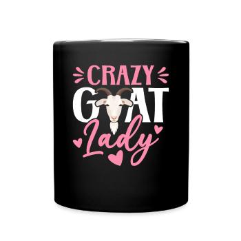 Crazy Goat Woman Goat Lover Goat Family - Full Colour Mug - black - Front