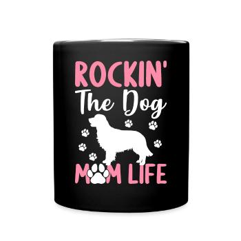 Rockin' The Dog Mom Life Golden Retriever Mom Hall - Tasse einfarbig - Schwarz - Vorne