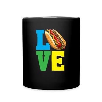 L’amour des hot-dogs et de la nourriture - Mug uni - noir - Devant