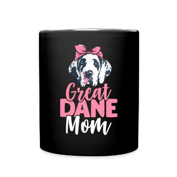 Great Dane Mom Dog Lover Dog Mom - Full Colour Mug - black - Front
