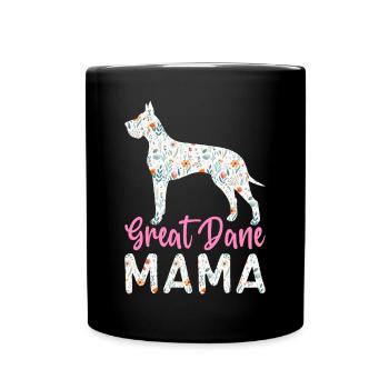 Great Dane Mom Dog Lover Dog Mom - Full Colour Mug - black - Front