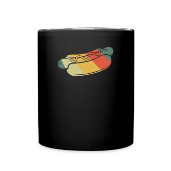 Colorful Retro Hot Dog Design - Full Colour Mug - black - Front