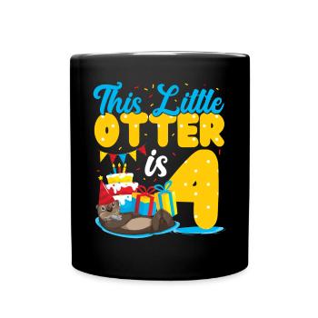 Anniversaire de la loutre Cette petite loutre - Mug uni - noir - Devant