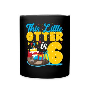 Otter Birthday This Little Otter - Full Colour Mug - black - Front