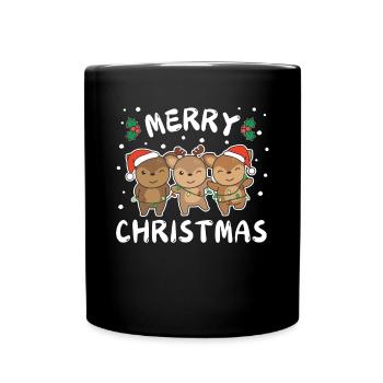 Joyeux Noël Cerf Doux Cerf de Noël - Mug uni - noir - Devant