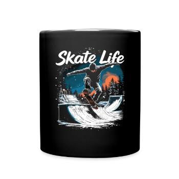 Skate Life Skateboard Skater Skateboarding - Tasse einfarbig - Schwarz - Vorne