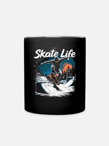 Skate Life Skateboard Skater Skateboarding - Mug uni - noir