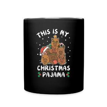 Pyjama de Noël Capybara de Noël - Mug uni - noir - Devant