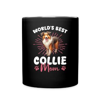 Long-haired Collie World's best Collie Mom - Full Colour Mug - black - Front