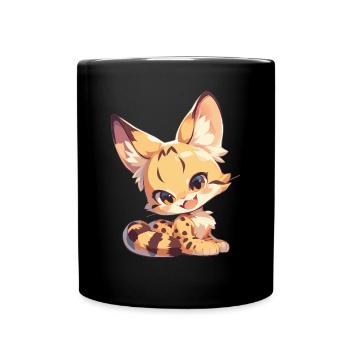 Servale Serval - Tasse einfarbig - Schwarz - Vorne