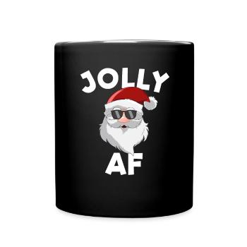 Jolly AF Weihnachtsmann Lustige Weihnachten Jolly - Tasse einfarbig - Schwarz - Vorne