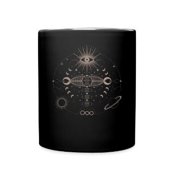 Kosmische Energie Lebensenergie Universelle Kraft - Tasse einfarbig - Schwarz - Vorne