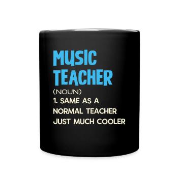 Music Teacher Definition Cool Teacher Idea - Full Colour Mug - black - Front