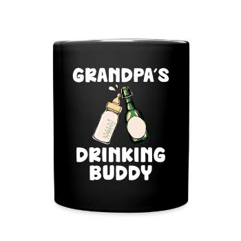 Grandpa's Drinking Buddy Funny Motif - Full Colour Mug - black - Front