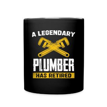 Legendary retired plumber - Full Colour Mug - black - Front