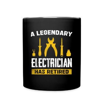 A legendary electrician is retired - Full Colour Mug - black - Front