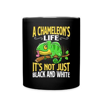Chameleon Gifts - Tasse einfarbig - Schwarz - Vorne