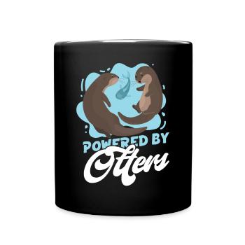 Otter Powered By Otters - Full Colour Mug - black - Front