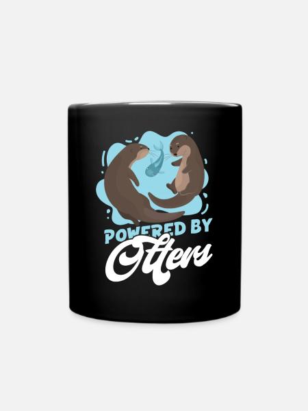 Otter Powered By Otters - Tasse einfarbig - Schwarz