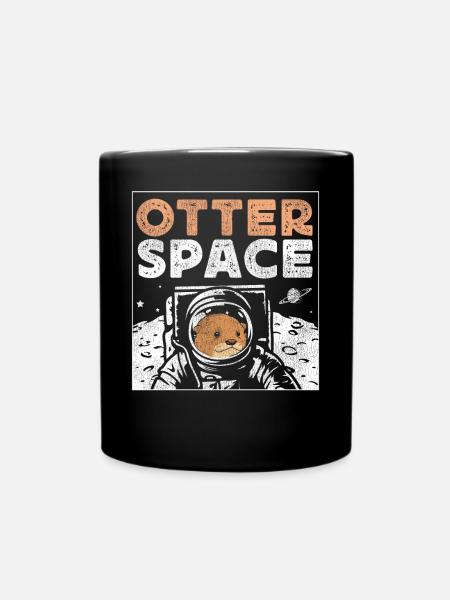 Otter Pun Space Science Astronaut - Tasse einfarbig - Schwarz