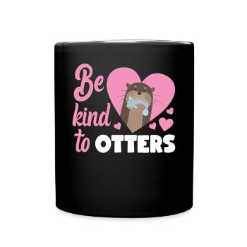 Loutre Jeu de mots Soyez gentil avec les loutres - Mug uni - noir - Devant