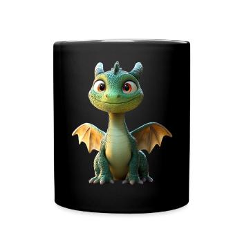 Dragon Petit Vert Bébé Dragon Mignon Dragon - Mug uni - noir - Devant