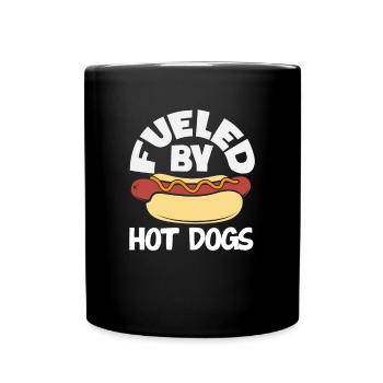 Powered by Hot Dogs Enjoyment - Full Colour Mug - black - Front