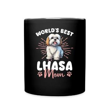 Lhasa Apso Groovy Lhasa Mom - Mug uni - noir - Devant