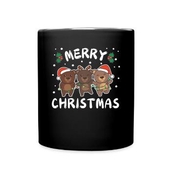 Joyeux Noël Ours Doux Ours de Noël - Mug uni - noir - Devant