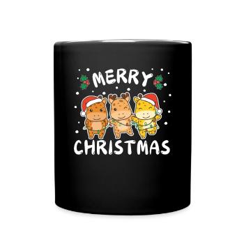Joyeux Noël Mignon Girafe Noël - Mug uni - noir - Devant