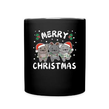 Joyeux Noël Mignon Souris de Noël - Mug uni - noir - Devant