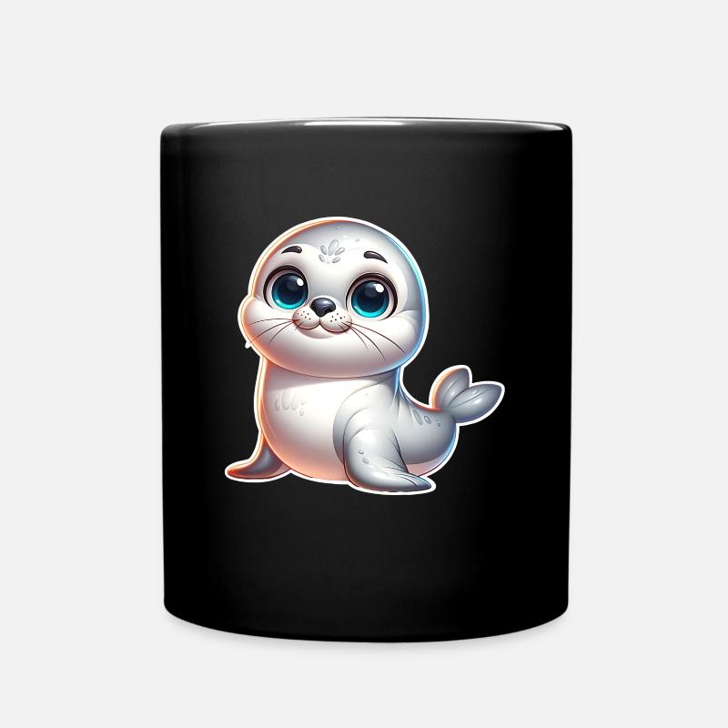 Robbe Seehund - Tasse einfarbig - Schwarz