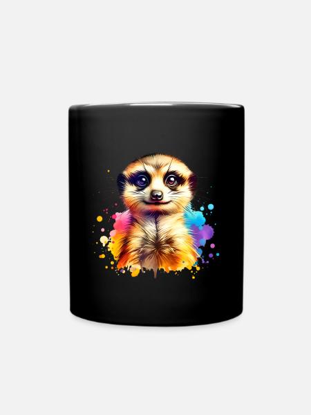 Erdmännchen - Tasse einfarbig - Schwarz