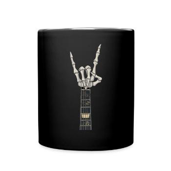 Squelette Guitariste Joueur Bones Guitariste Musicien - Mug uni - noir - Devant