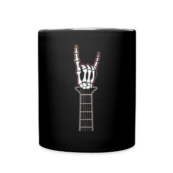 Squelette Guitariste Joueur Bones Guitariste Musicien - Mug uni - noir - Devant