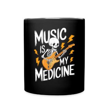 Squelette Guitariste Joueur Bones Guitariste Musicien - Mug uni - noir - Devant