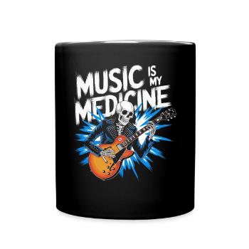 Squelette Guitariste Joueur Bones Guitariste Musicien - Mug uni - noir - Devant