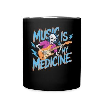 Squelette Guitariste Joueur Bones Guitariste Musicien - Mug uni - noir - Devant