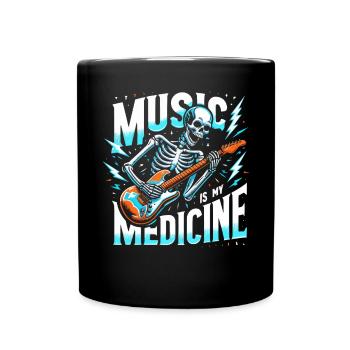 Squelette Guitariste Joueur Bones Guitariste Musicien - Mug uni - noir - Devant