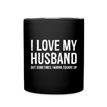 Drôle maman femme cadeau chemise j’aime mon mari - Mug uni - noir - Devant